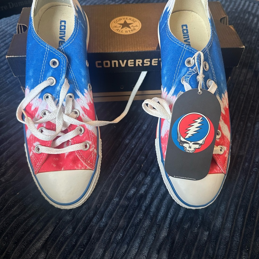 Converse Tie-Dye Low Top Sneakers — Blue, Red & White